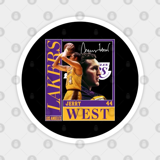 Jerry West Mr Clutch Basketball Legend Signature Vintage Retro 80s 90s Bootleg Rap Style Magnet by CarDE